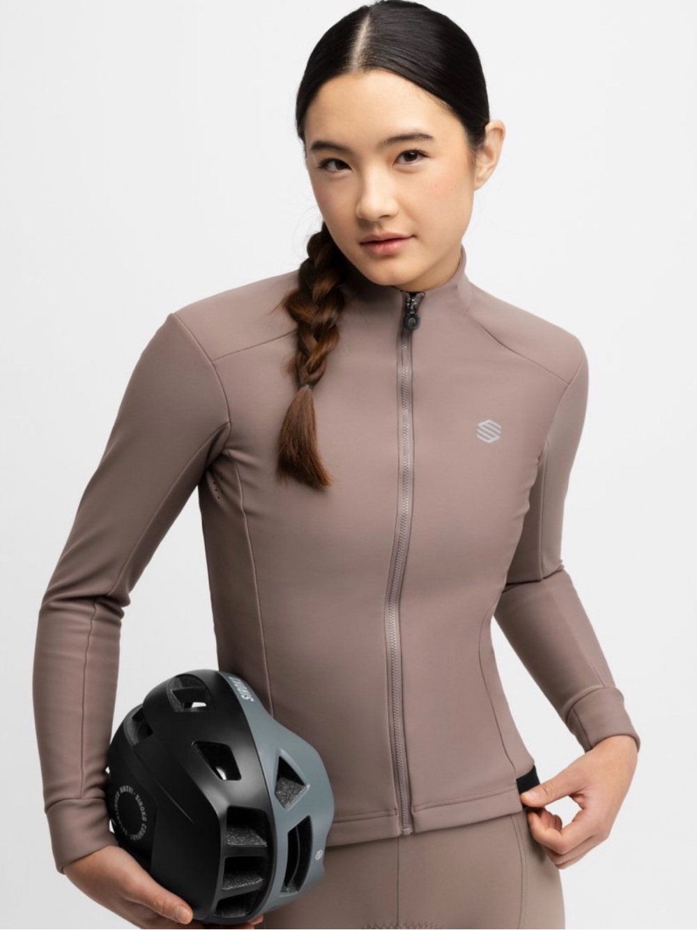 Siroko J1-W Bordala women's winter cycling jacket in a brown color small